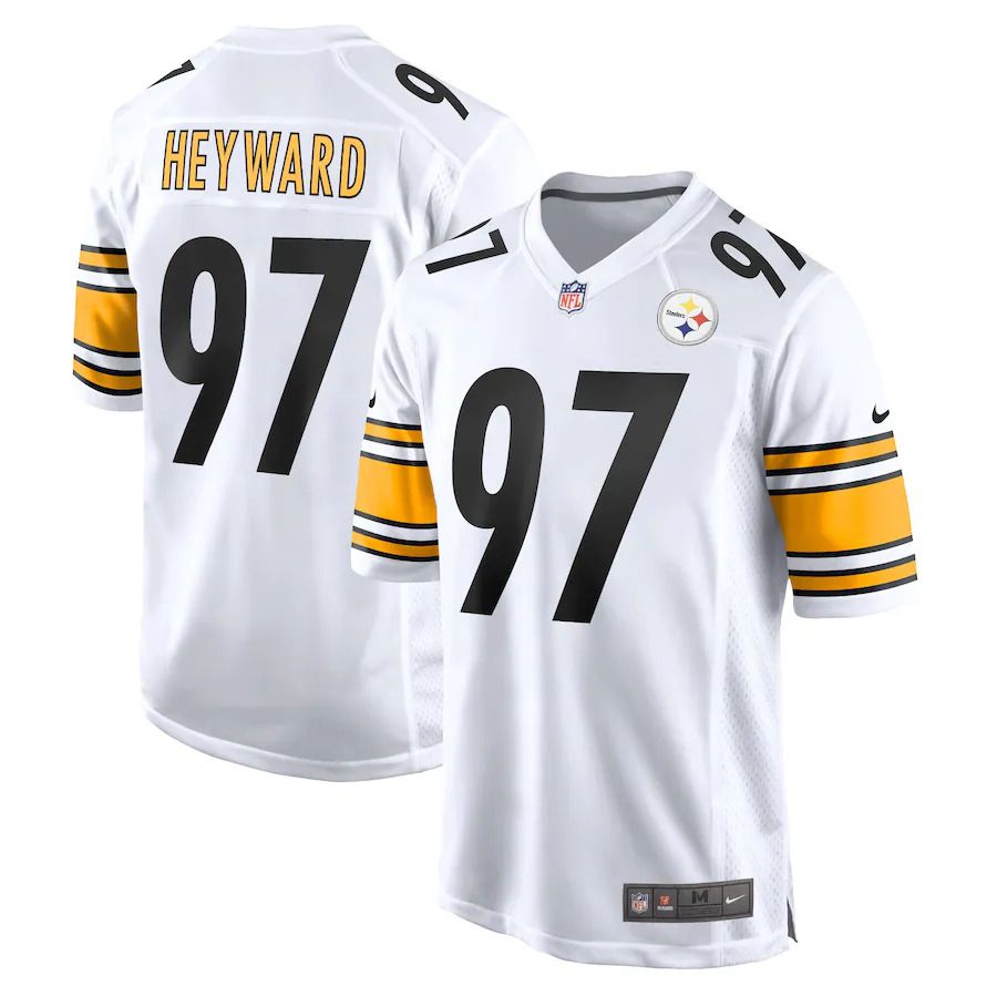 Men Pittsburgh Steelers 97 Cameron Heyward Nike White Game Team NFL Jersey